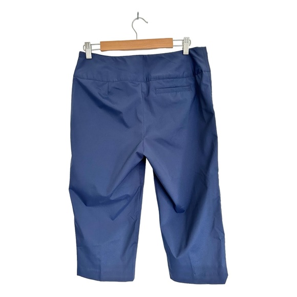 Izod Golf Capri Navy Blue Pants Side Zip  & Pockets Flat Front Size 8 - Picture 2 of 10